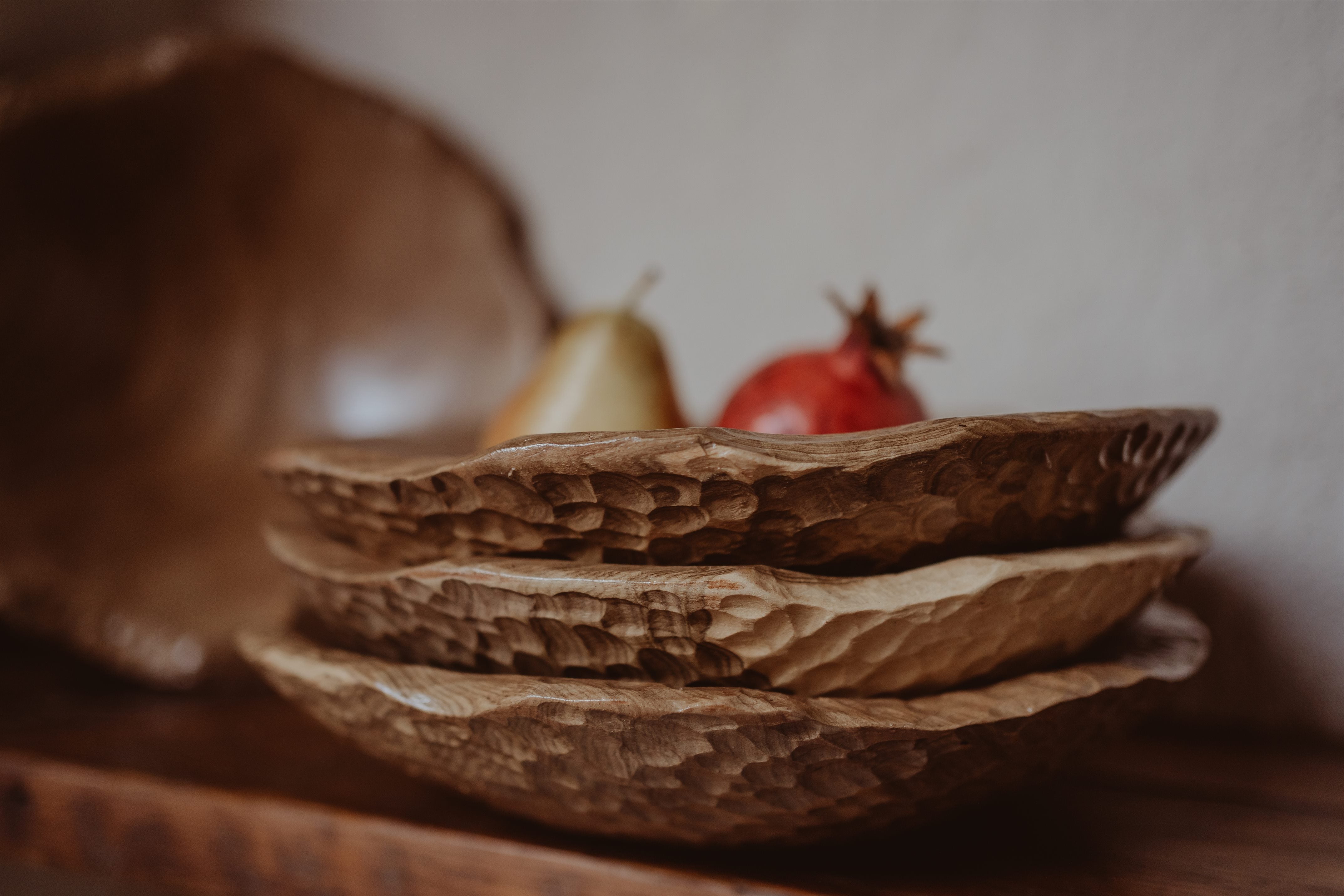 CARVED WOODEN PLATES
